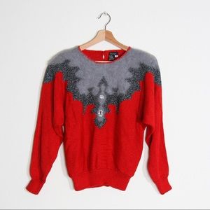 Fressange Sweater Faux Fur Embellished Ugly Christmas Sweater